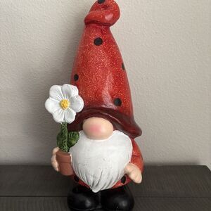 Gnome With Flower Pot Garden Statue for Yard Lawn Home Decor